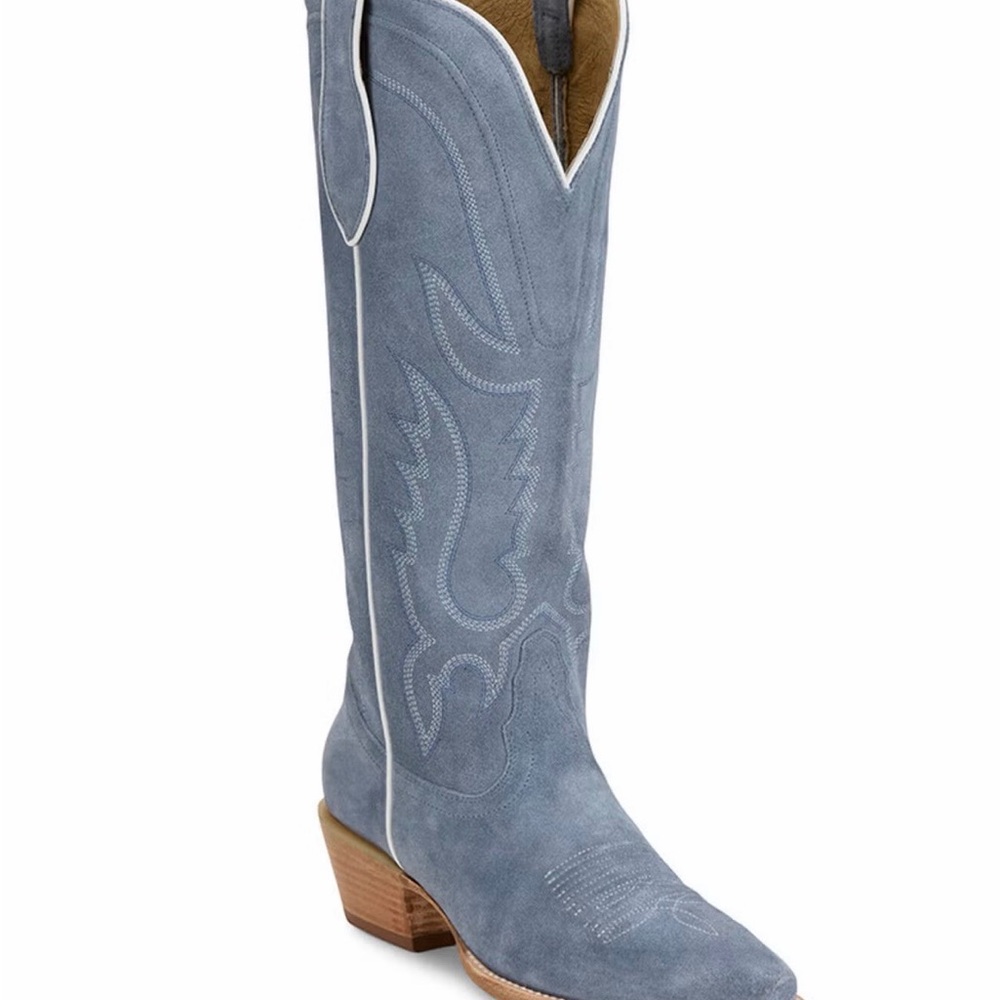 Tony Lama Tan Leather Sole Women Boots - Picture 3 of 5